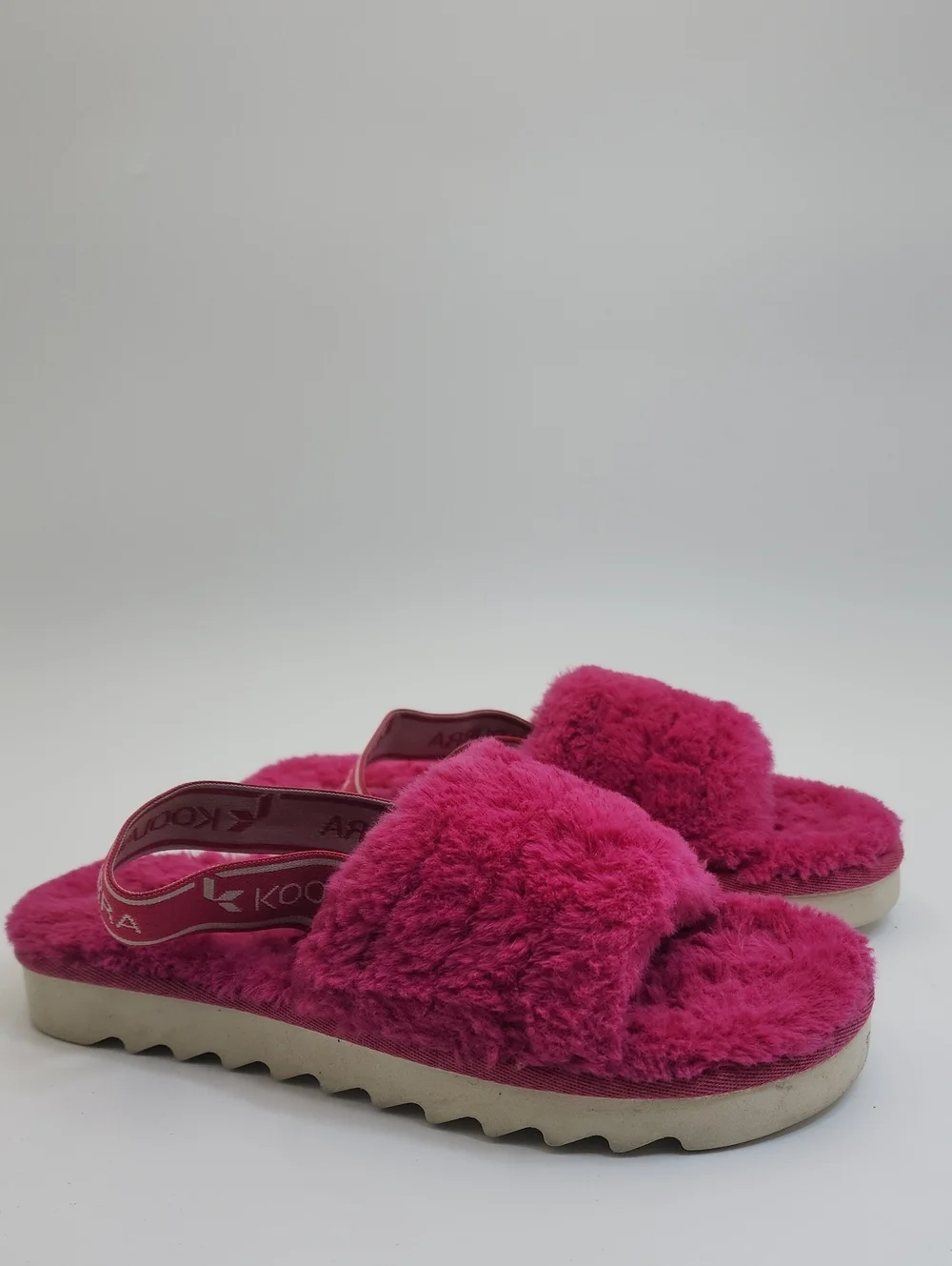 Koolaburra by UGG Kid's Backstrap Slide Sandals Fuzz'n Raspberry Rose Size US 4